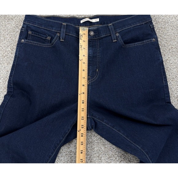 Levi's 724 High Rise Slim Straight Jeans Womens Size 16W Blue Cast Shadows Wash - Picture 12 of 13